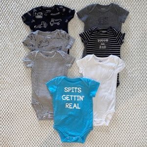 Baby boy onesies (7 pack, 6 months)